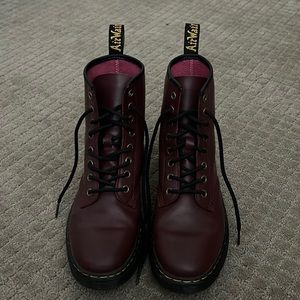doc martins, maroon, size is 7 in womens  :)